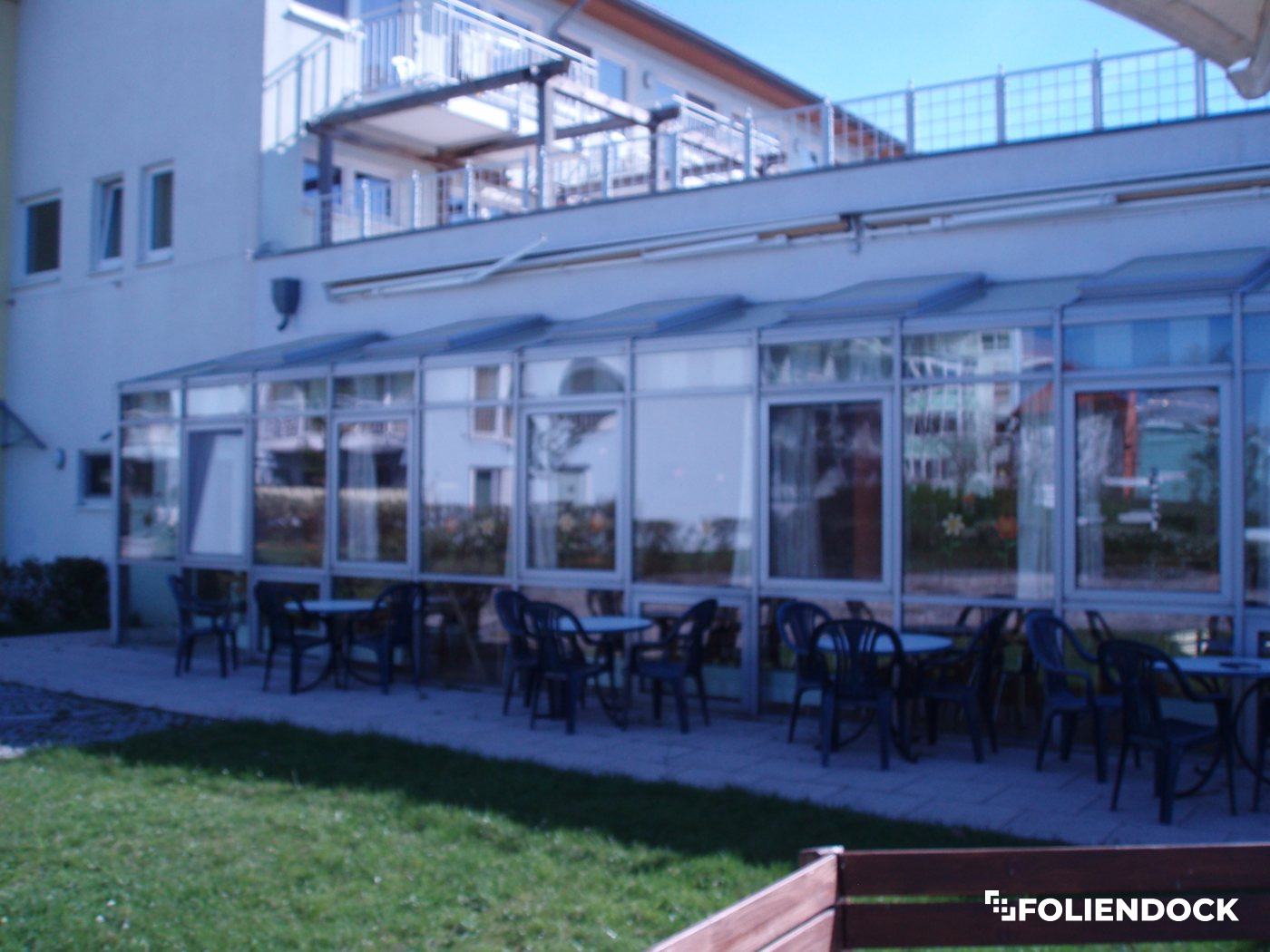 Gastronomie-Wintergarten: khler Gastraum trotz Vollverglasung (2006)